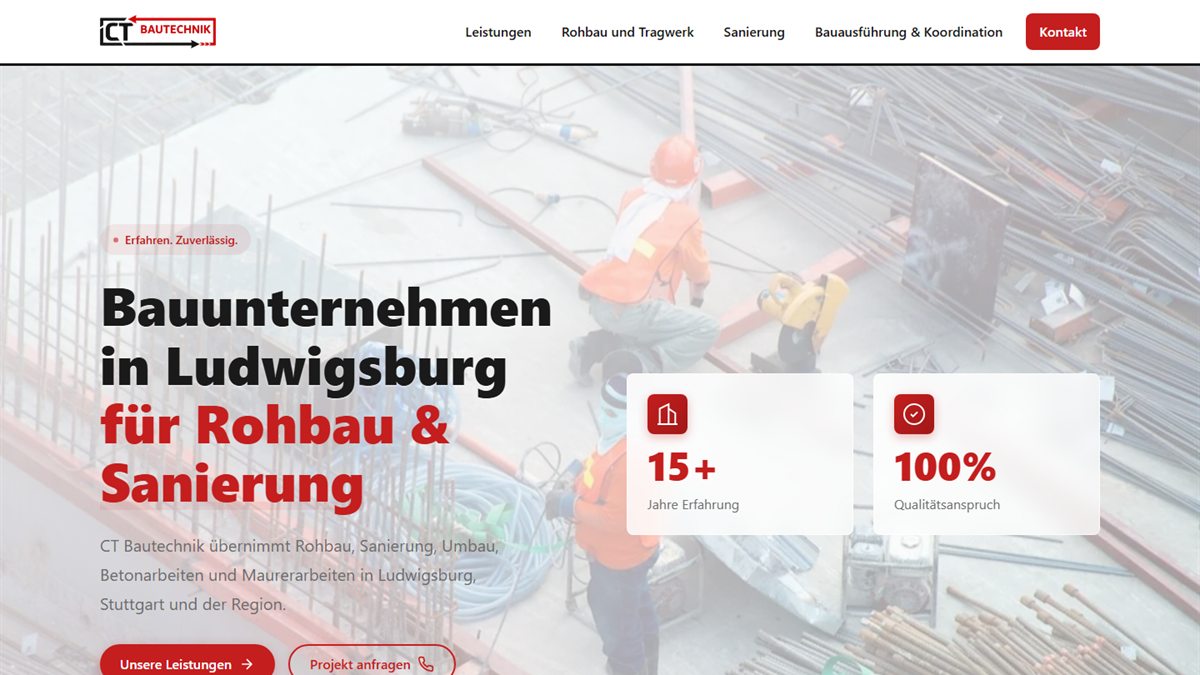 CT Bautechnik Webseite & App